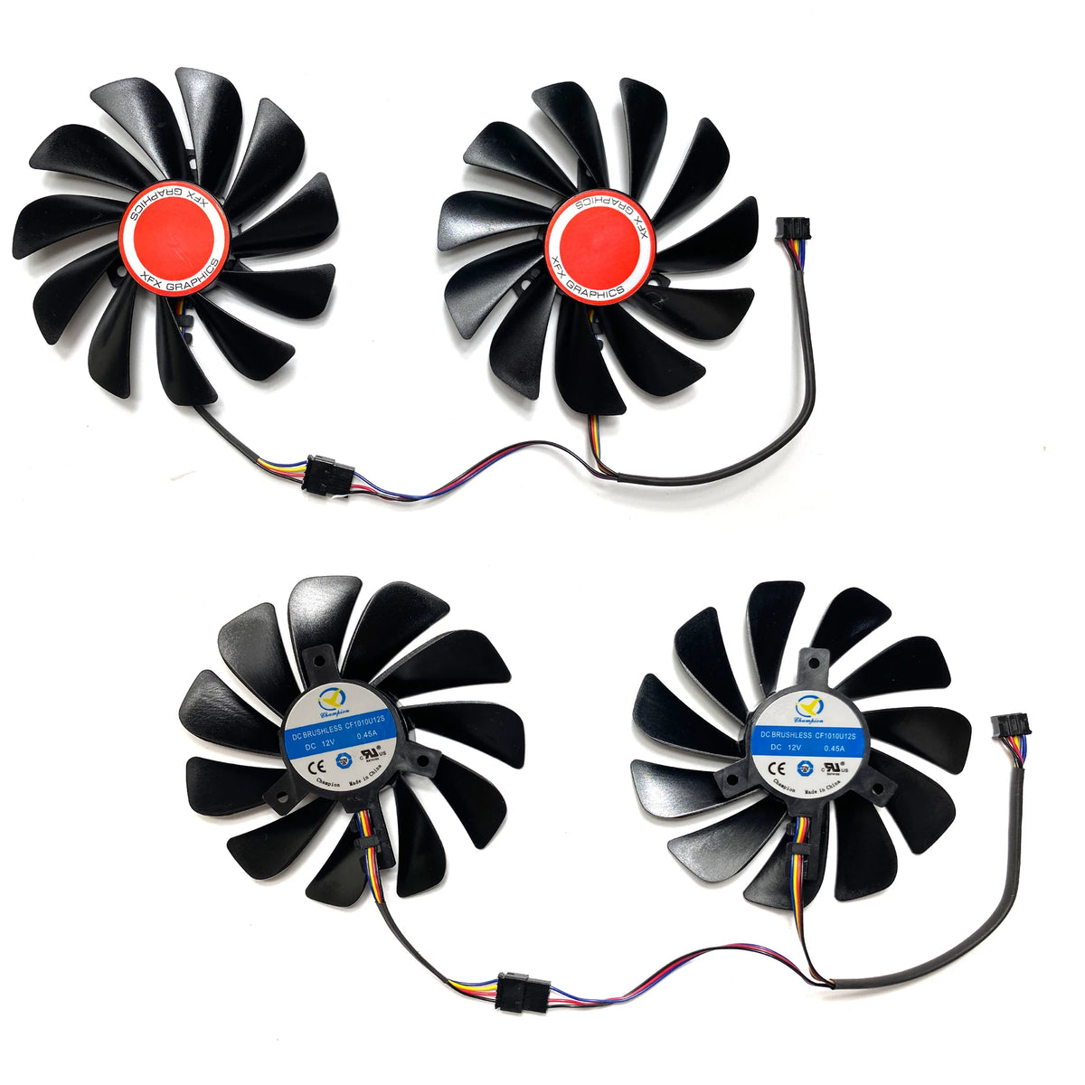 New For XFX Radeon RX580 588 590 GME 8GB Black Wolf black wolf version Graphics Card Replacement Fan CF1010U12S