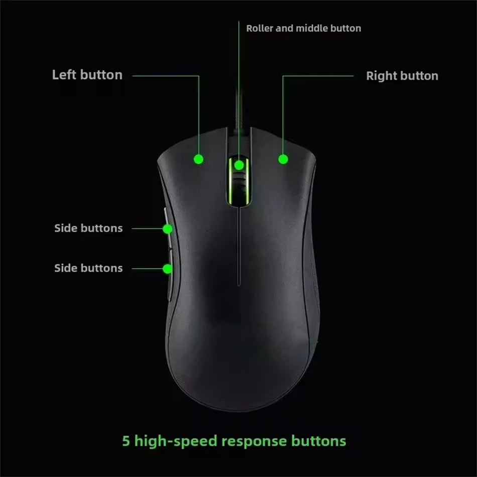 New Original Wired Gaming Mouse Optical Sensor 6400 DPI Gaming Mouse For Laptop Optical Mouse Light Speed Mouse