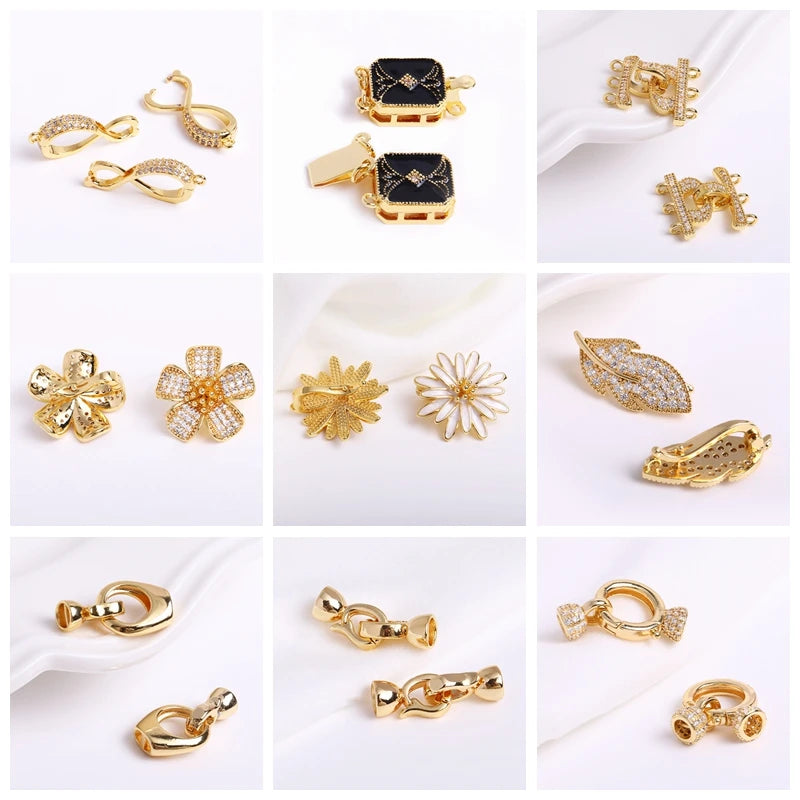14K Gold Plated Round Hoop Earring Clasps Fitting Base Findings,Clasp For Earrings,DIY Jewelry Making Accessories Wholesale