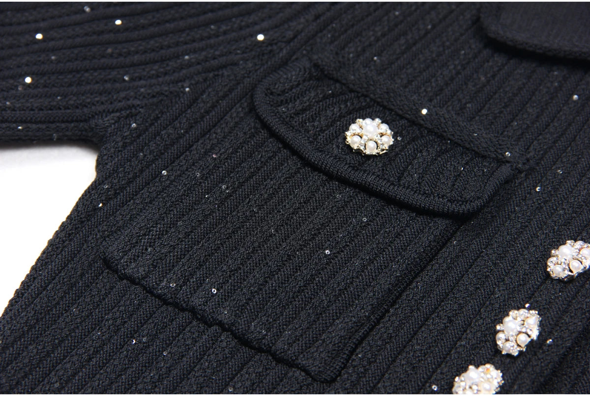 High Quality Summer 2024 New Short Sleeve Little Fragrance Dress Fashionable And Versatile Lady Celebrity Short Knit Skirt