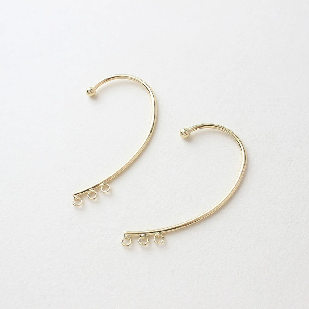 4PCS 14K Real Gold Plated Earring Hanging DIY Material Accessories without Earhole Making Supplies